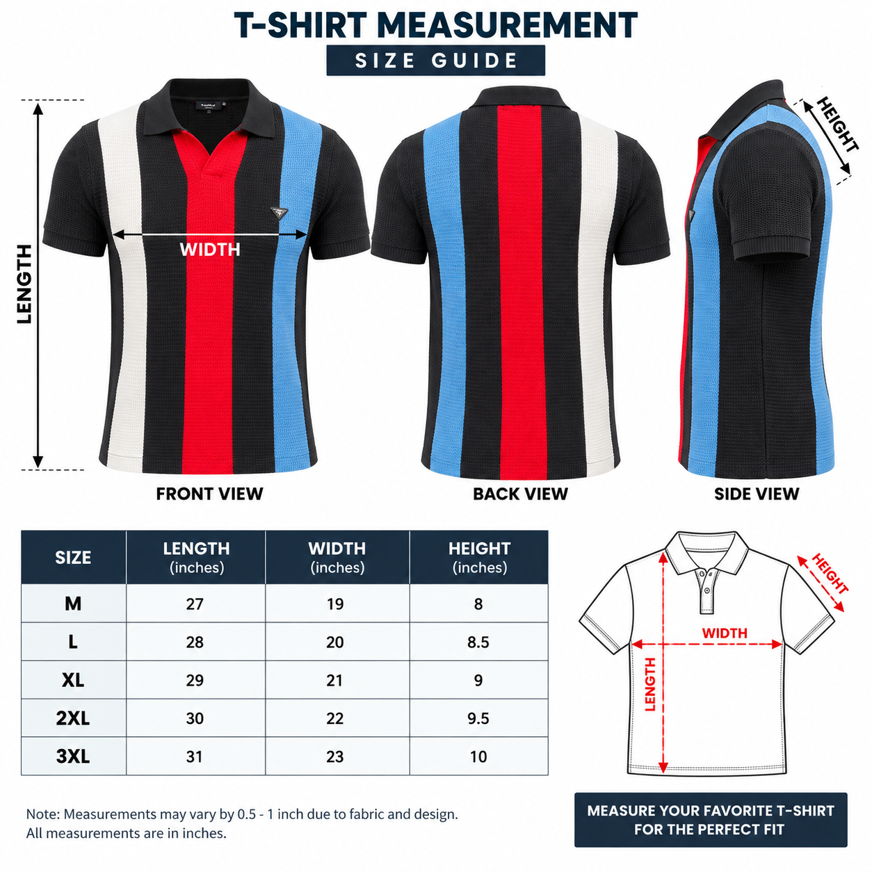 Men’s Premium Striped Polo T-Shirt